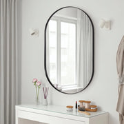 VIOTTO& CO. Contemporary Pill Shape Mirror Capsule Wall Mirror Oblong Mirror Modern Bathroom Vanity Mirror Hangs Horizontal or Vertical